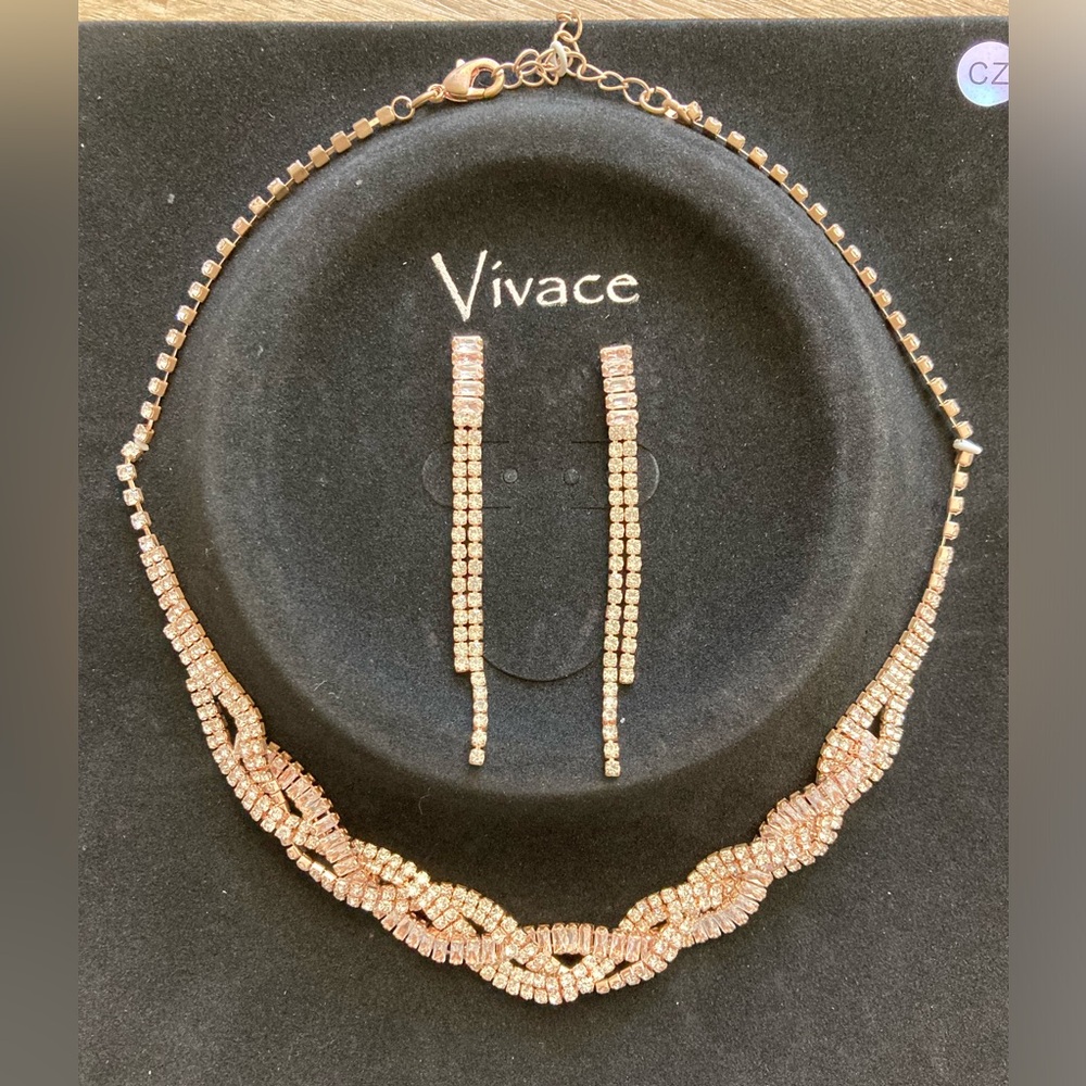 Vivace CZ Necklace and Earrings Set